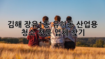 김해 장유1동, 유하동 산업용 청소 전문 업체 찾기